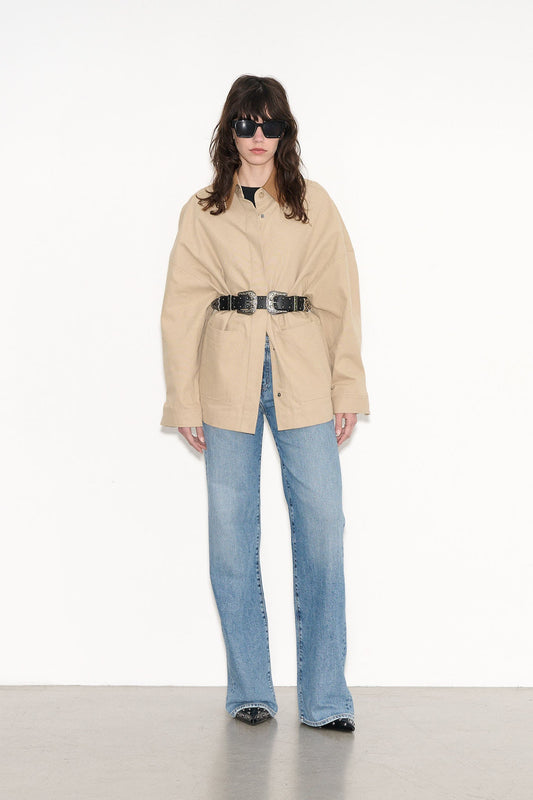 Achat Veste oversize col chemise V - COLWOOD NATUREL - School Rag