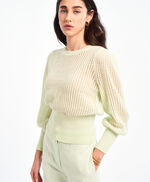 Pull maille ajourée fantaisie P-MILHO, PALE GREEN, large