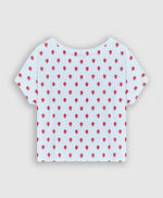 TINOA PRINT Tee-shirt oversize en lin et coton, BLANC, large