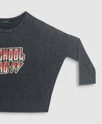 Tee-Shirt imprimé à manches longues  - Thealo Rock Slub, DARK GREY, large