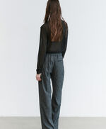 PACHA TWEED Pantalon large effet tweed, BLACK TWEED, large