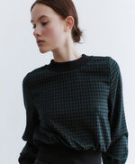 Sweat crop à carreaux S-CHARLIZE CHECKERED, GREEN CHECKERED, large