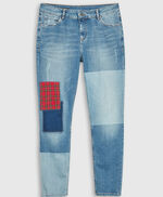 Jeans loose avec empiècement - Laury Patch Tartan, VINTAGE/INDIGO, large