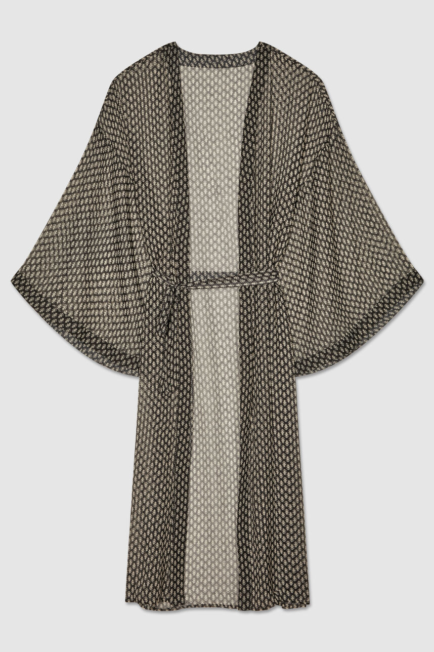 Kimono coupe droite GISELE BOHO, ETHNIC PRINT, large