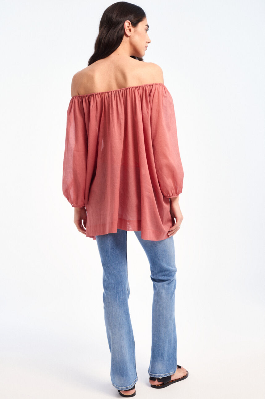 Top oversize T-ANGE VOILE, VIEUX ROSE POUDRE, large