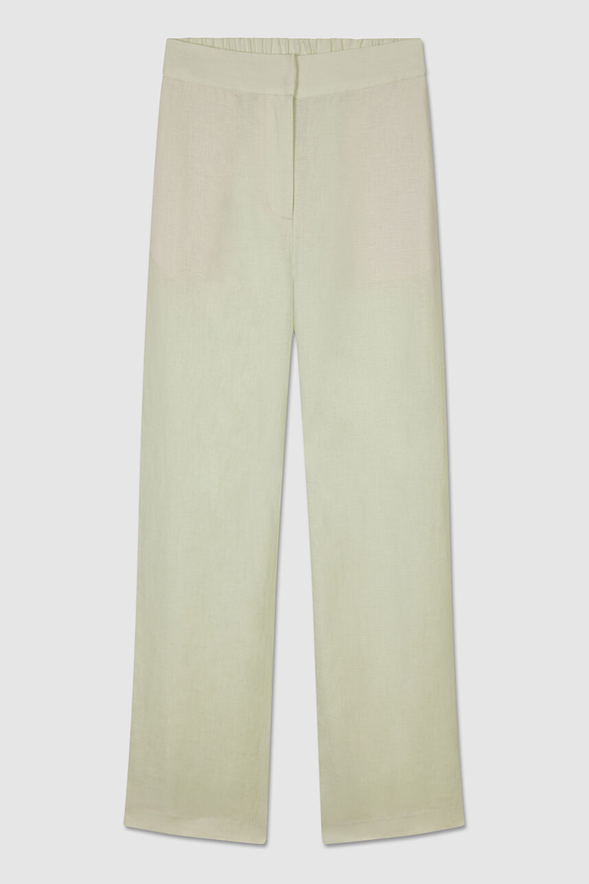 Pantalon ample en lin - PACHA LINEN COLOR, PALE GREEN, large