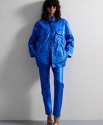 Pantalon 5 poches effet lamé  BEMAN FOIL LONG, BLUE FOIL, large