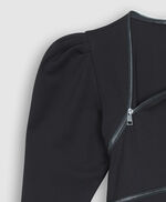 Robe zippée moulante  - Roxzyp, NOIR, large