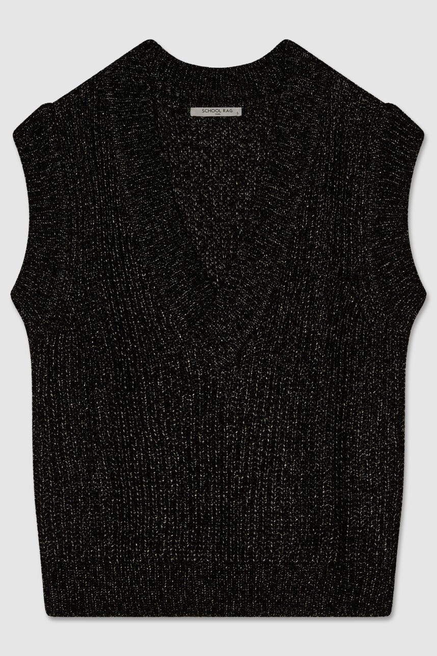 Pull oversize sans manches - PEARNEE, SPARKLING BLACK, large