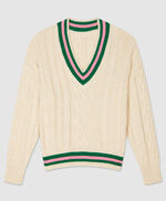 Pull ample CAMPUS, ECRU GREEN STRIPES, large