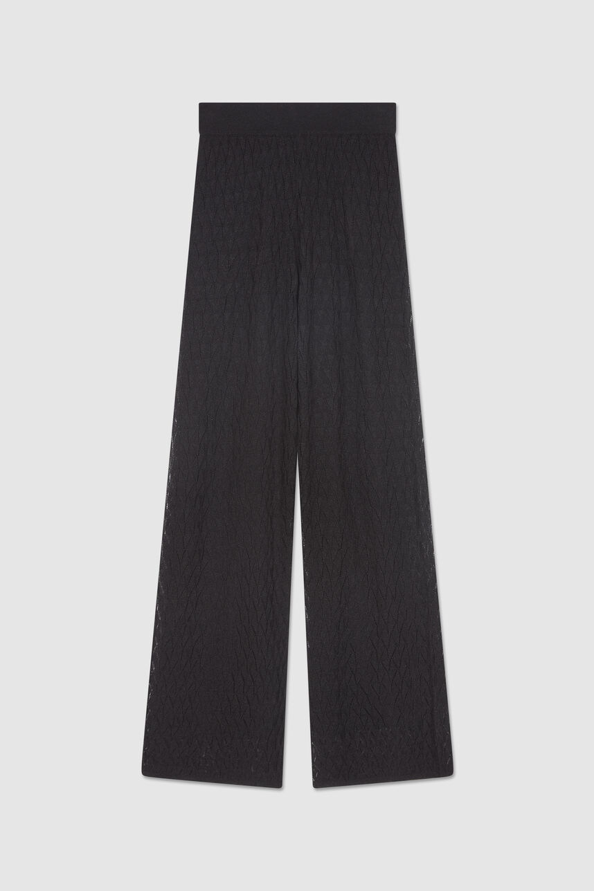 Pantalon ample en maille  POPPY SILVER, NOIR WAVES, large