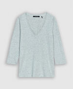 TAMARA Tee-shirt en lin et coton, LIGHT GREY MELANGE, large