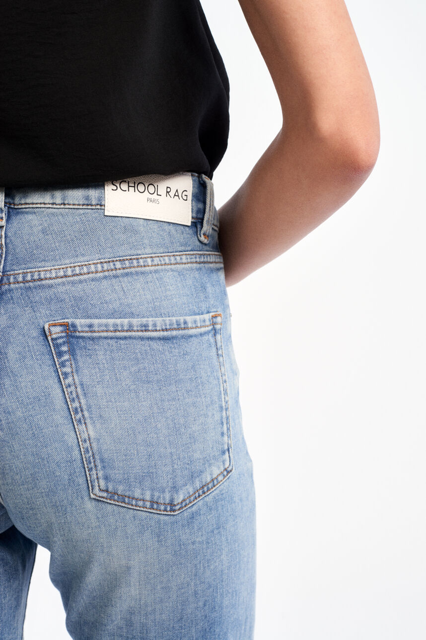 Jeans droit 5 poches  - BEMAN DESTROY, VINTAGE/INDIGO, large