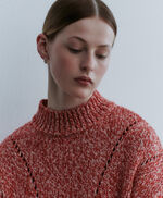 Pull court en tricot ajouré - PATTY WOOL, RED WOOL MELANGE, large