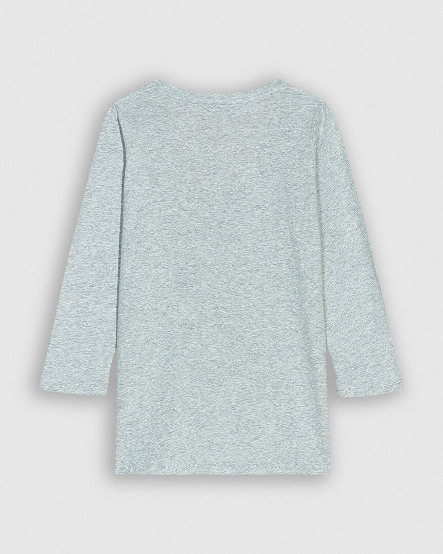TAMARA Tee-shirt en lin et coton, LIGHT GREY MELANGE, large