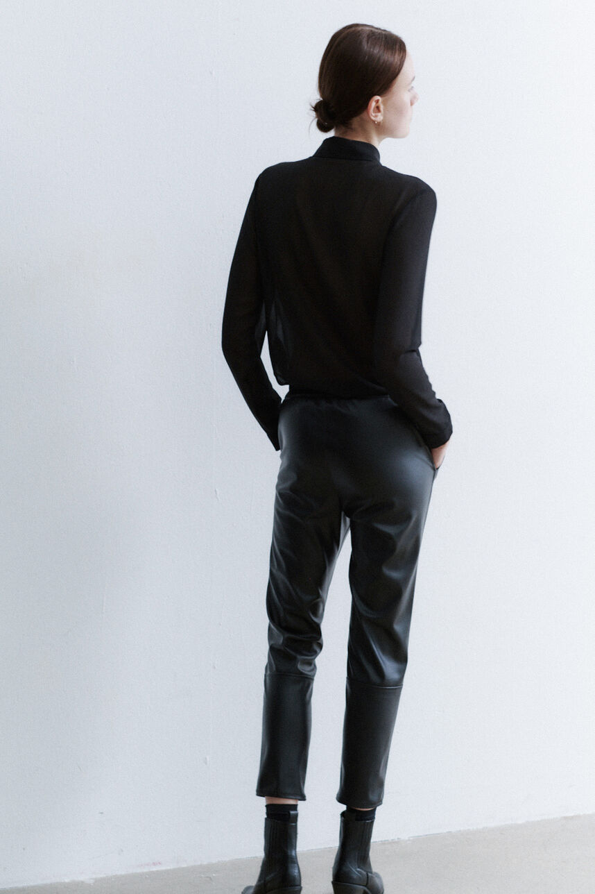 Pantalon en faux-cuir MINA DUNDEE, NOIR, large