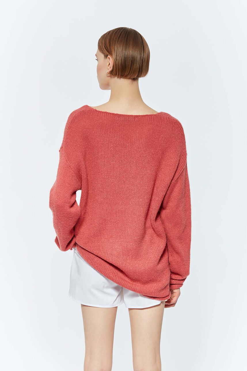 Pull "coupe droite"  - POETIC, VIEUX ROSE POUDRE, large