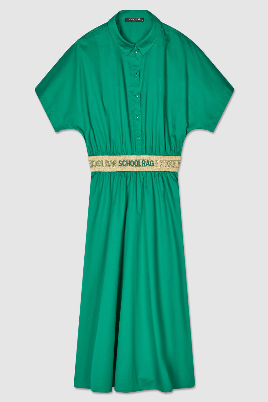 Robe chemise longue MATILDA, GREEN PALM, large