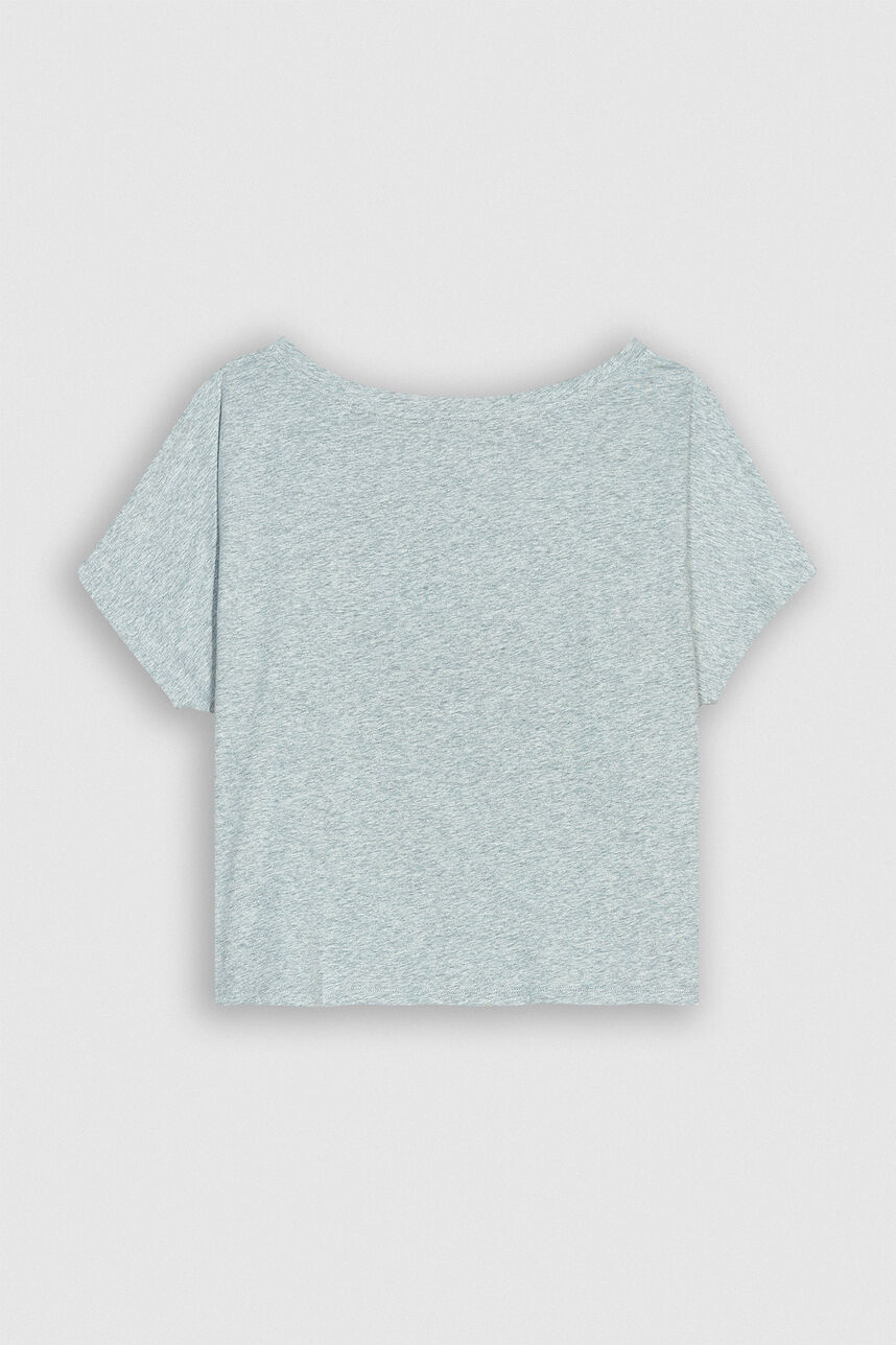 TINOA Tee-shirt oversize  en lin et coton, LIGHT GREY MELANGE, large
