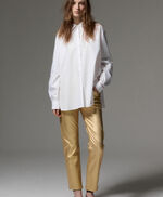 Pantalon 5 poches effet lamé  BEMAN FOIL LONG, GOLD FOIL, large