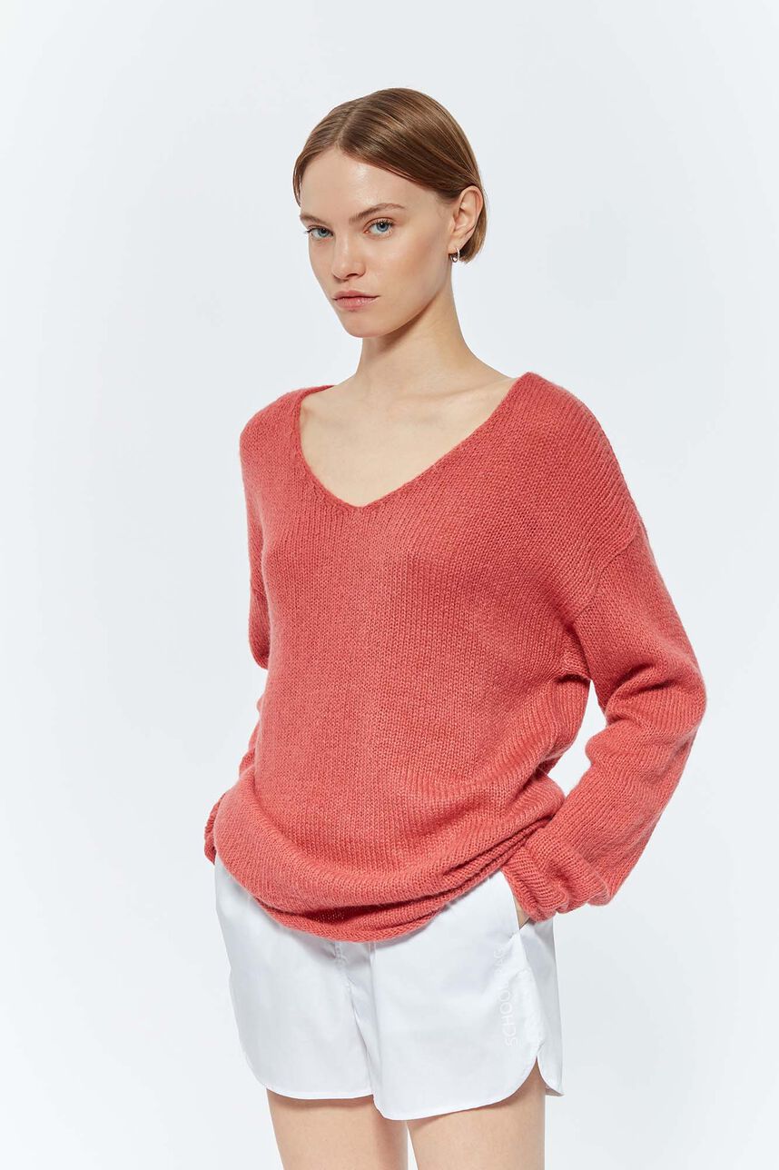 Pull "coupe droite"  - POETIC, VIEUX ROSE POUDRE, large