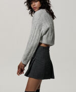 Pull crop - coupe droite POWELL, SNOW GREY MELANGE, large