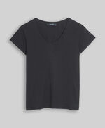 Tee-shirt en jersey lin et coton  - Tessa, NOIR, large