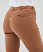 CLOEE Chino en coton stretch, TABAC, large