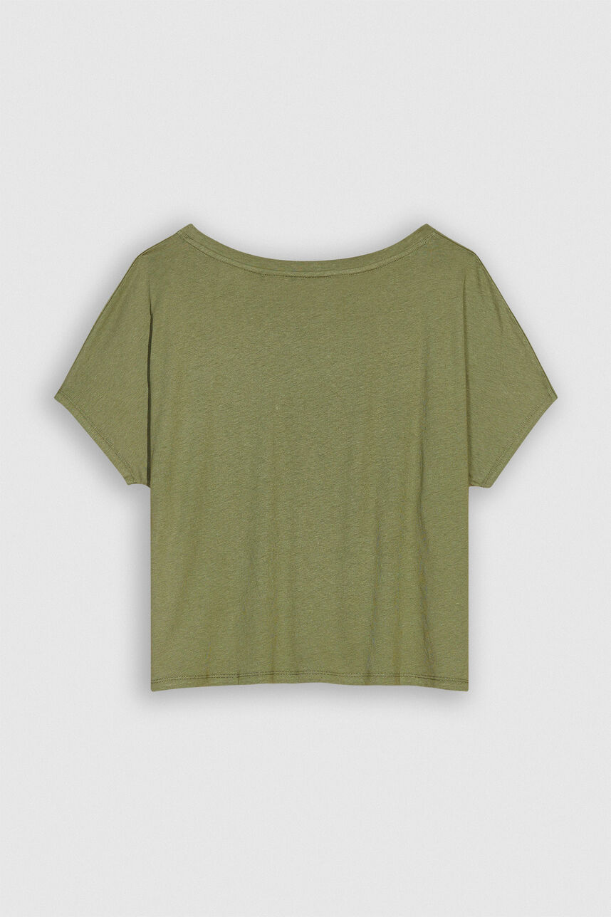 TINOA Tee-shirt oversize  en lin et coton, JUNGLE, large