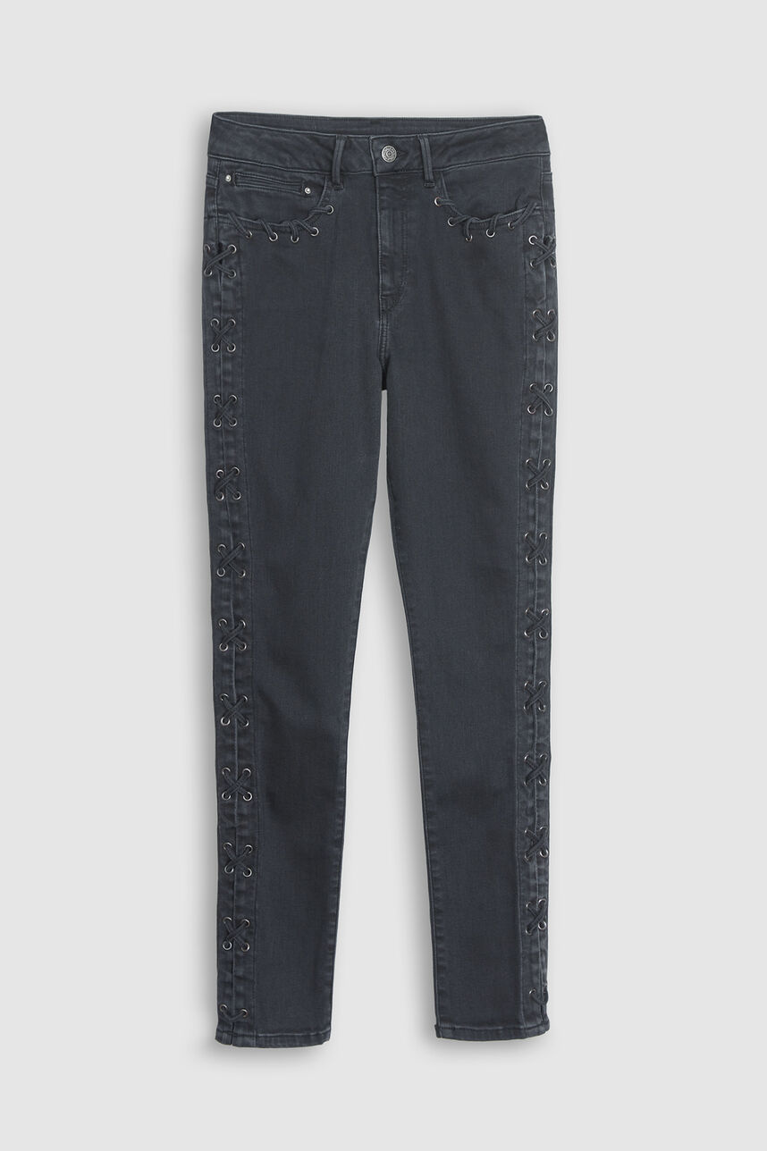 Jeans skinny à laçets   - Alyx Cross Black, NOIR, large