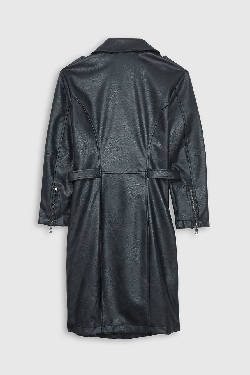 Robe style perfecto en similicuir - Rolling Dundee, NOIR, large