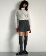 Pull crop - coupe droite POWELL, SNOW GREY MELANGE, large