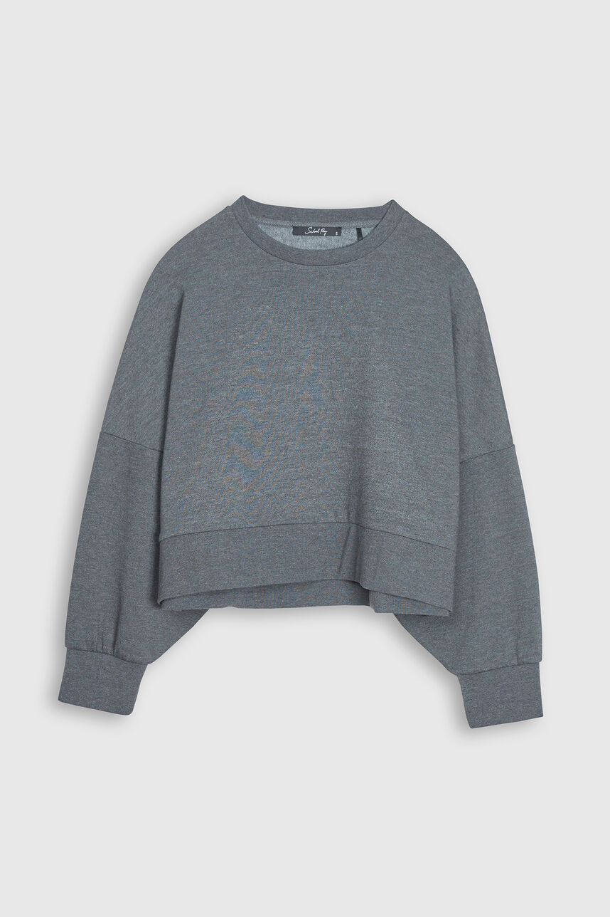 Sweat col rond - Sauria, MIDDLE GREY MELANGE, large
