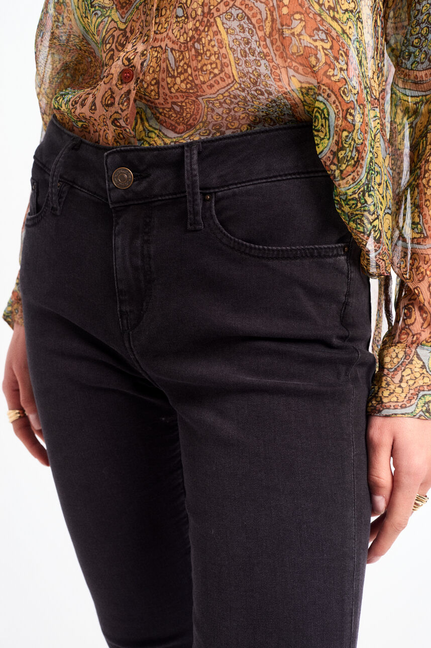 Jeans 5 poches délavé - ALYSON MID RISE, OLD BLACK, large